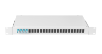 Оптический кросс 19", 1U, укомплектованный на 8 портов LC/UPC (4 двойных LC/UPC адаптера) 